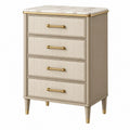 Kommode 60 x 40 x 85 cm Beige Holzwerkstoff mit 4 Schubladen Marmoroptik - Quorlia