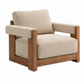 Sessel 82 x 85 x 78 cm Holz Textil Beige Braun moderner Loungesessel - Quorlia