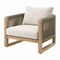 Sessel 78 x 78 x 75 cm aus Holz in Naturbeige mit Kordelbespannung - Quorlia