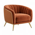 Sessel 82 x 76 x 78 cm Samt Terrakotta mit Metallbeinen - Quorlia
