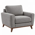 Sessel 95 x 90 x 85 cm Grau Stoff mit Holzgestell im modernen Stil - Quorlia