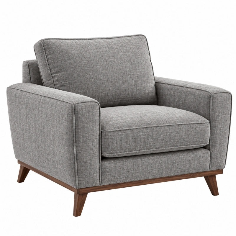 Sessel 95 x 90 x 85 cm Grau Stoff mit Holzgestell im modernen Stil - Quorlia