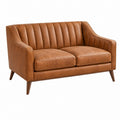 Zweisitzer-Sofa 145 x 80 x 84 cm cognacbraun mit Bezug in Lederoptik - Retro-Stil - Quorlia