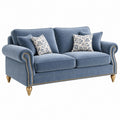 2-Sitzer Sofa 180 x 90 x 88 cm Blau mit Samtbezug im klassischen Stil - Quorlia