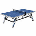 Tischtennistisch 180 x 90 x 76 cm Blau mit Metallgestell klappbar für Innenräume - Quorlia